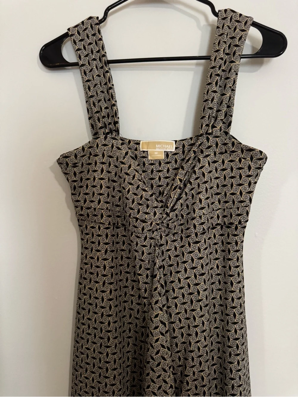 Michael Kors Black and Tan Geometric Dress